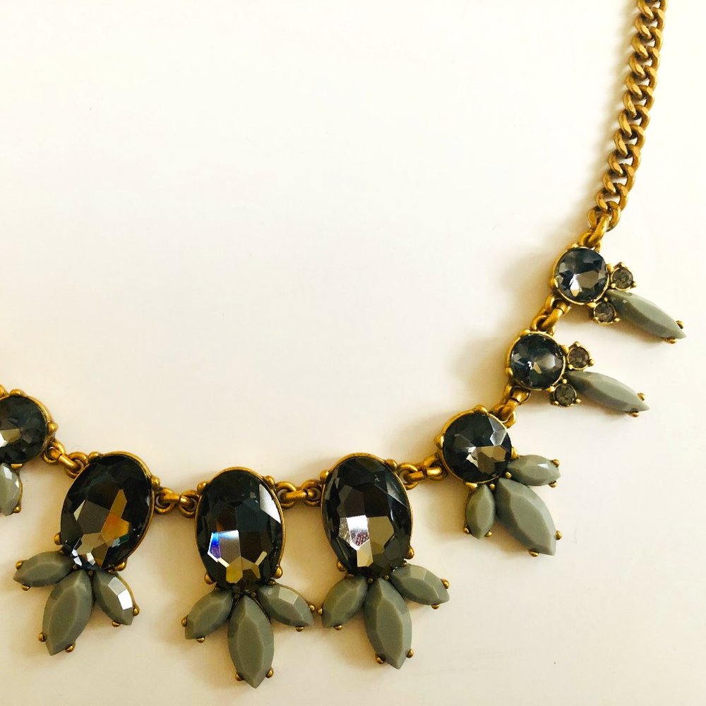J. Crew Gray Rhinestone Necklace
